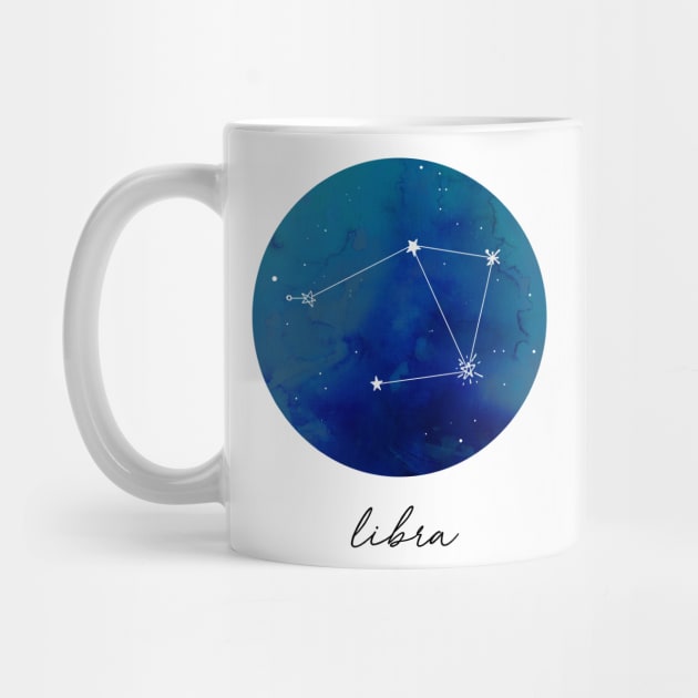 Libra Watercolor Zodiac Constellation by aterkaderk